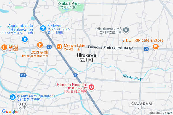 Map of 福岡県八女郡広川町