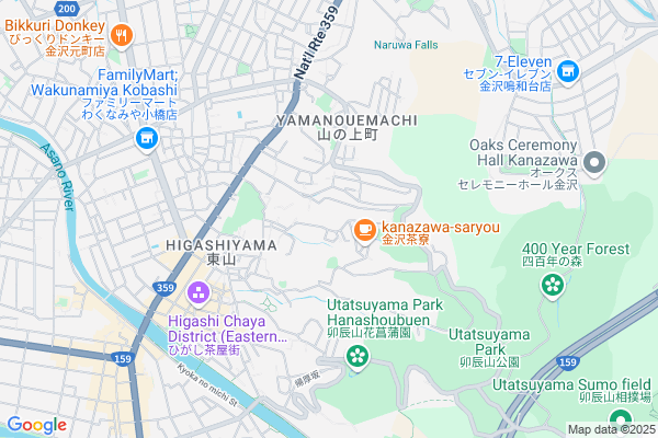 Map of 金沢市東山2丁目25-1