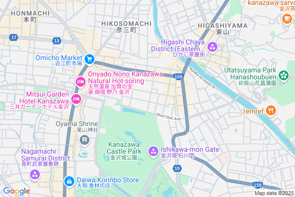 Map of 石川県金沢市大手町15-25
