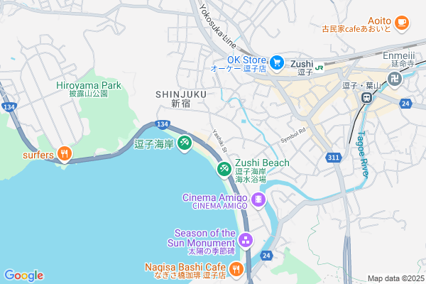 Map of 神奈川県逗子市新宿２