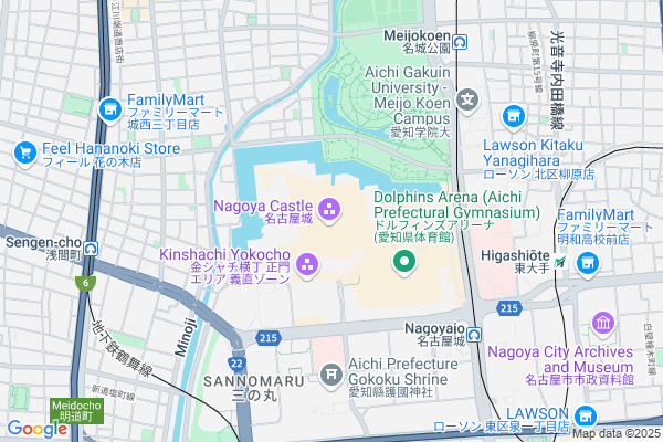Map of 愛知県名古屋市中区本丸 1-1