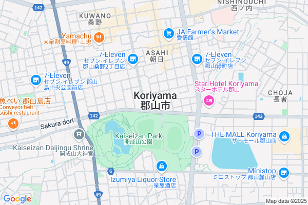 Map of 福島県郡山市朝日一丁目23-7郡山市役所本庁舎