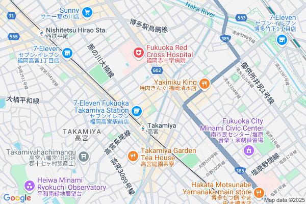 Map of 福岡県福岡市南区大楠3-7-16