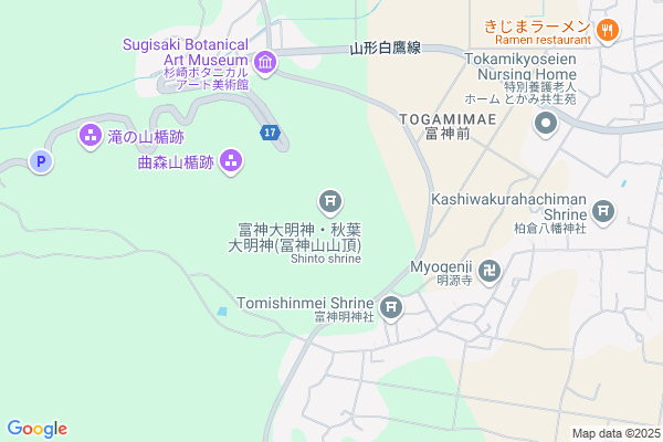 Map of 山形県山形市 富神山