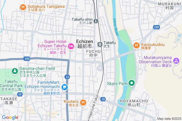 Map of 福井県越前市府中1丁目6-10