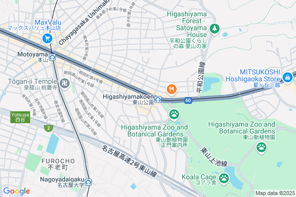 Map of 愛知県名古屋市千種区東山通4-10-5