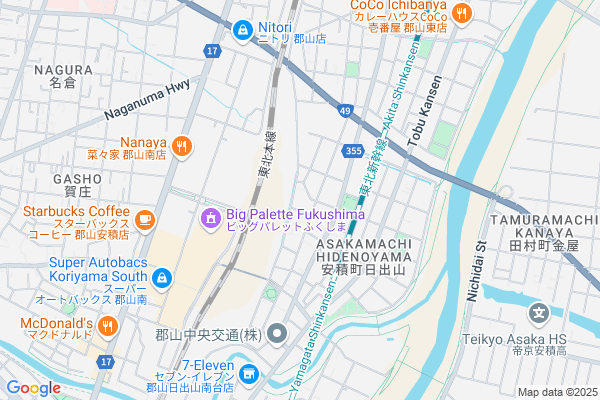 Map of 福島県郡山市安積町日出山3－86－1