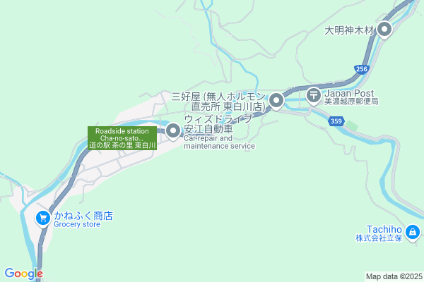 Map of 岐阜県加茂郡東白川村越原976-10
