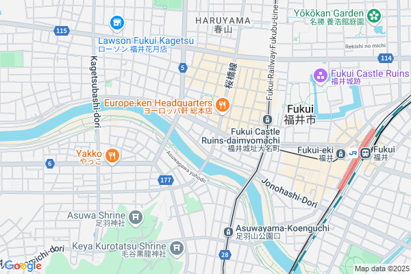 Map of 福井県福井市中央３丁目５−１２