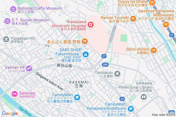 Map of 金沢市石引1丁目17-10