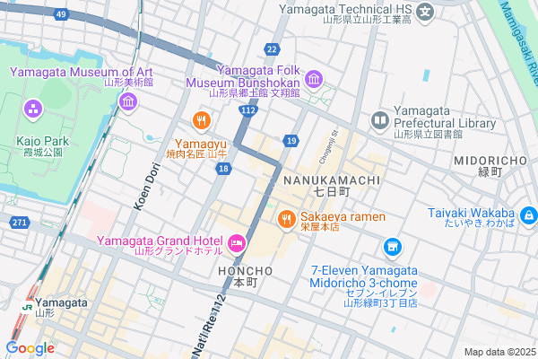 Map of 山形県山形市七日町 1-4-32
