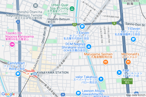 Map of 愛知県名古屋市中区金山3-4-16