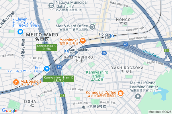 Map of 愛知県名古屋市名東区上社３丁目１７０３
