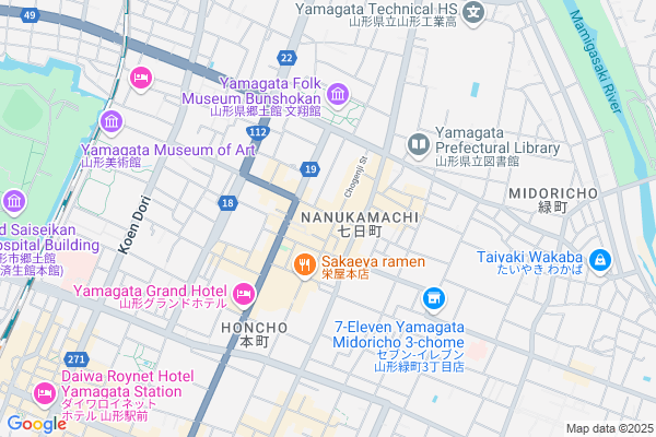 Map of 山形県山形市七日町2-７-23
