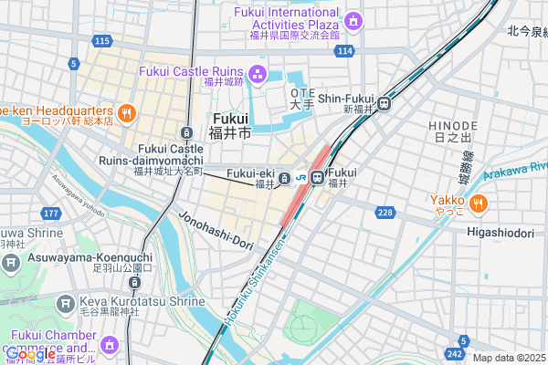 Map of 福井県福井市中央一丁目3-5　 FUKUMACHI BLOCK 1階