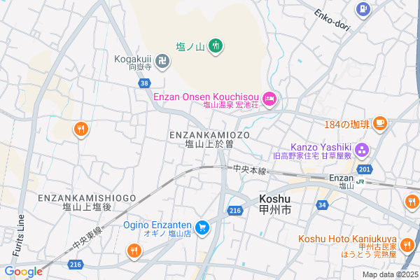 Map of 〒404-0042 山梨県甲州市塩山上於曽