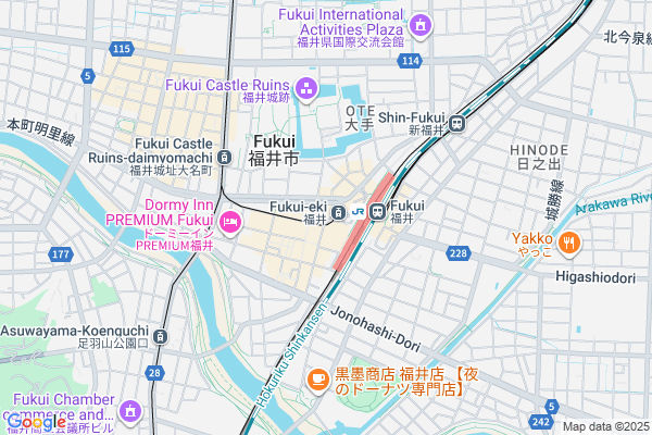 Map of 福井県福井市中央１丁目３−５ FUKUMACHI BLOCK 1階