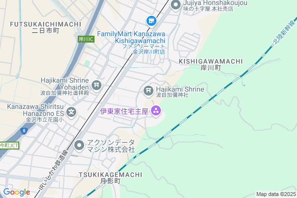 Map of 金沢市花園八幡町ハ165