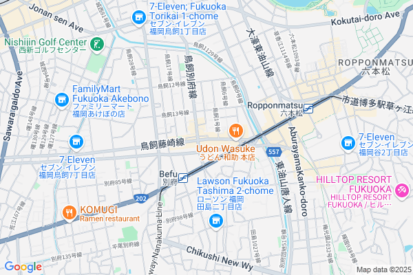 Map of 福岡県福岡市城南区鳥飼5-3-1