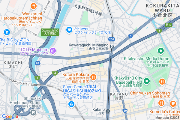 Map of 北九州市小倉北区黄金１丁目１−２８