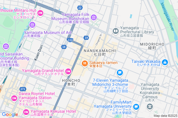 Map of 山形県山形市七日町2-7-38