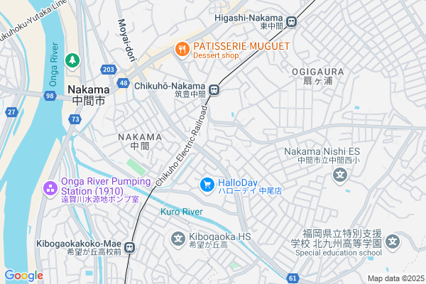 Map of 中間市中尾