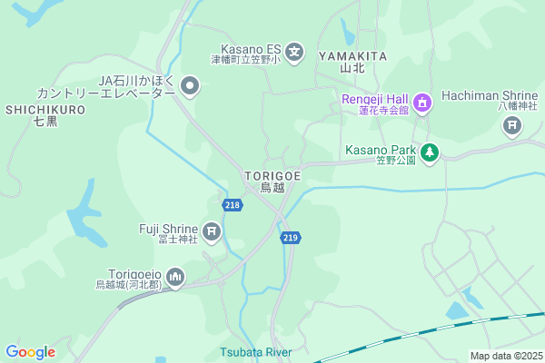 Map of 石川県河北郡津幡町字鳥越は52番地