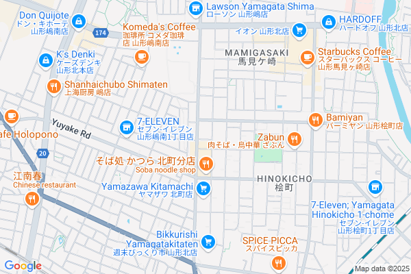 Map of 山形市桧町4-12-38