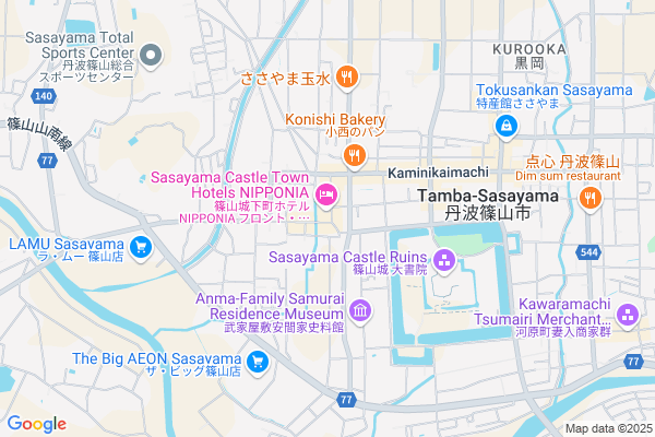 Map of 兵庫県篠山市西町３１－４