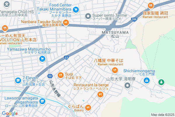 Map of 山形市平清水番外1