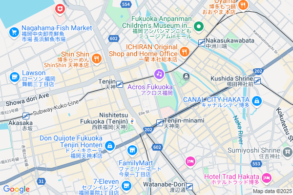 Map of 福岡市中央区天神１丁目８番１号