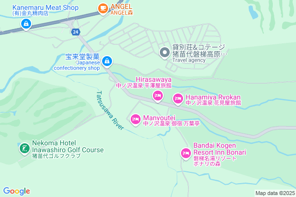 Map of 福島県猪苗代町蚕養沼尻山甲 中ノ沢温泉