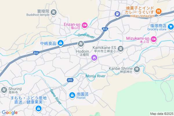 Map of 山梨県甲州市塩山上萩原51-1