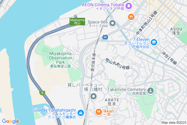 Map of 北九州市戸畑区牧山2丁目