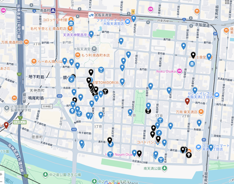 予告！天満天神おすすめマップ