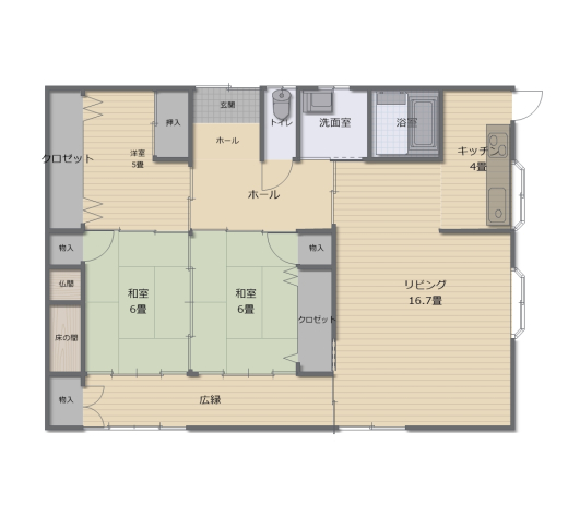 【RENT】「縁側で春の陽気と風のそよぎを感じる平屋戸建て」  建物102.68㎡ 土地269.97㎡（山梨県山梨市牧丘町）